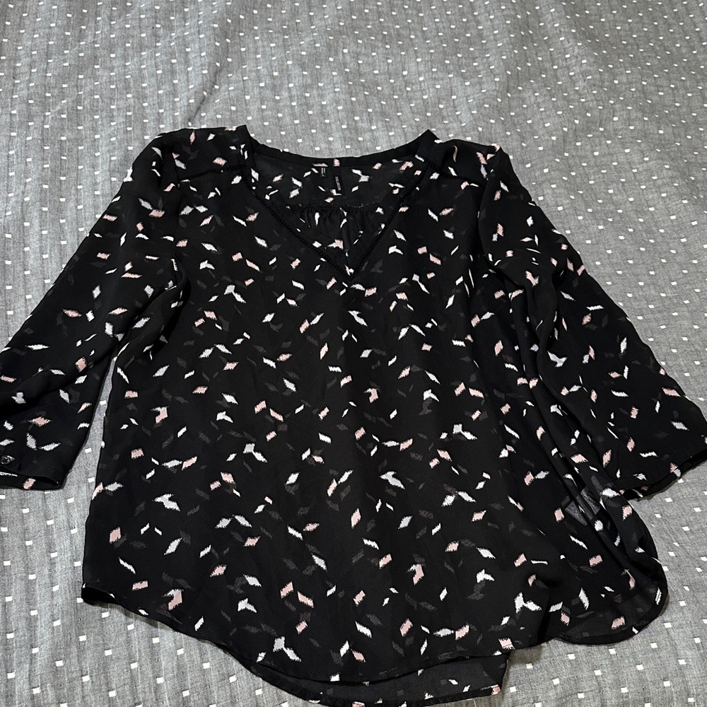 Maurices Black and Pink Blouse